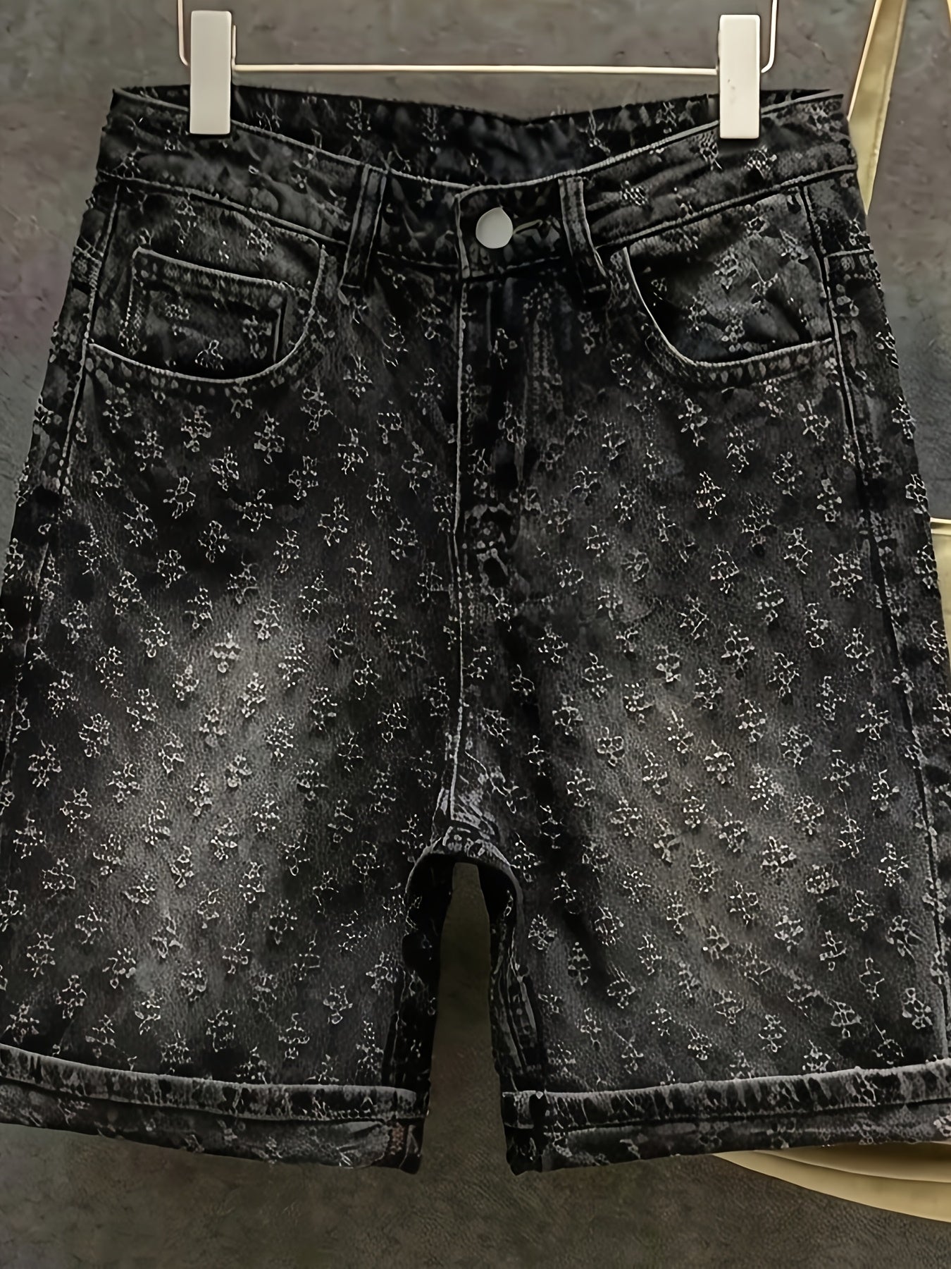 Crochet-Detail Denim Shorts