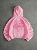 Spiderweb Heart Cropped Hoodie