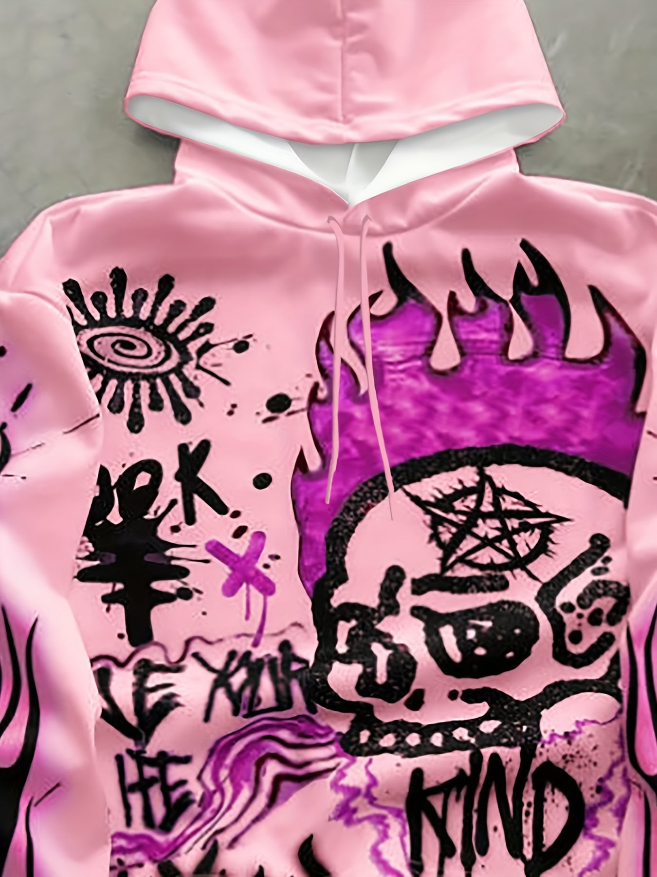 Casual Print Hooded Sweatshirt