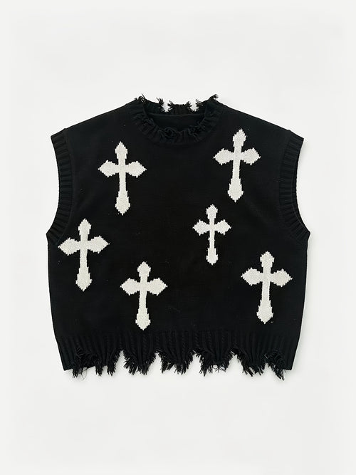 Geometric Knit Sweater Vest
