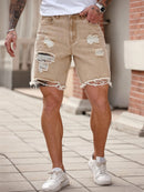 Distressed Denim Bermuda Shorts