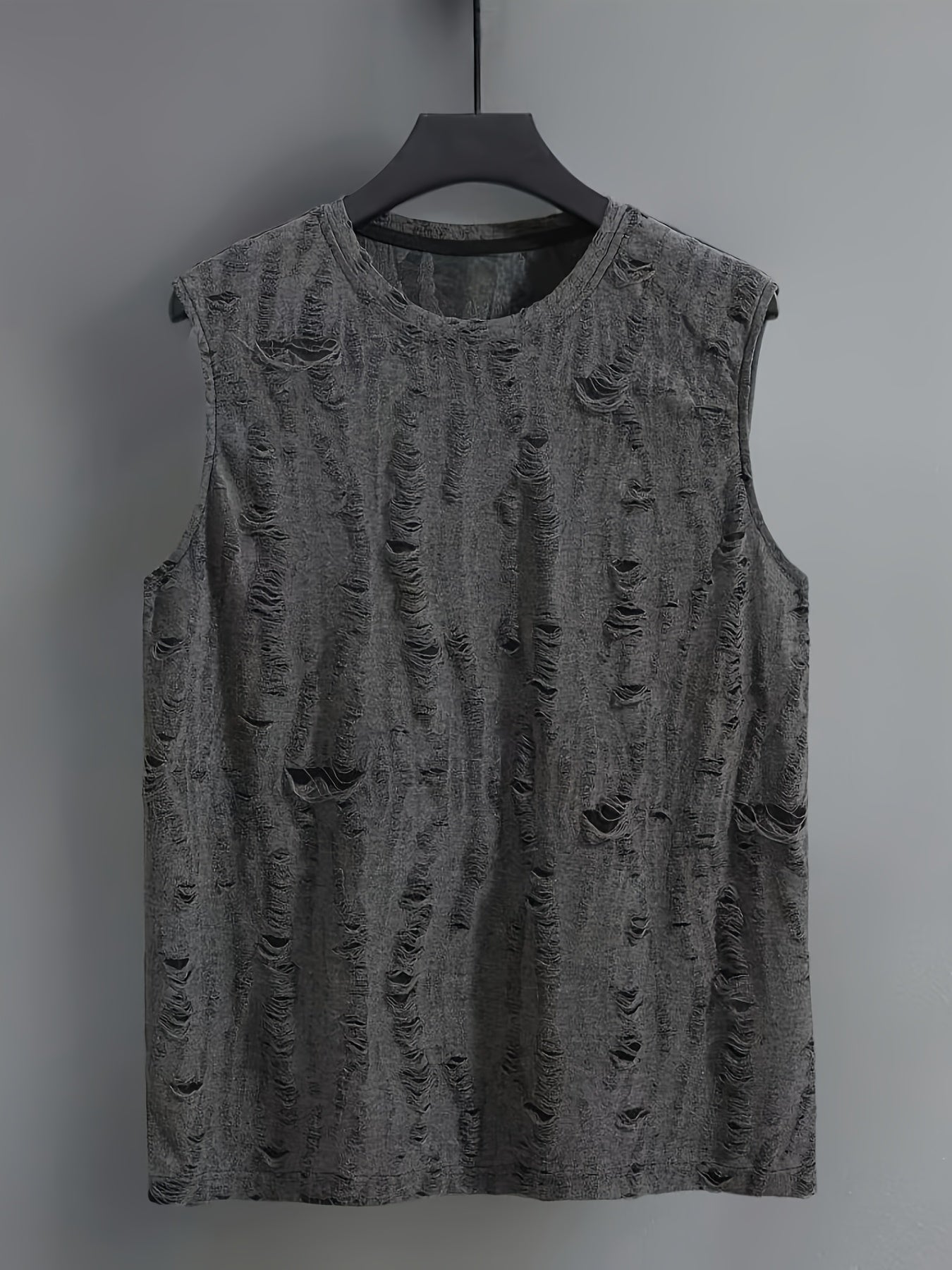 Distressed Jacquard Tank Top