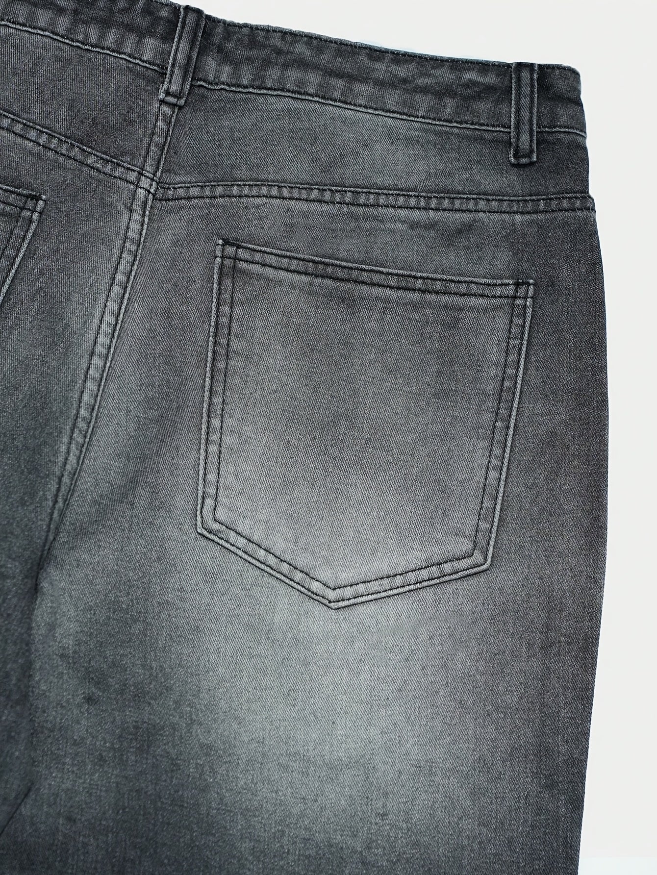 Rhinestone Gradient Wide-Leg Jeans
