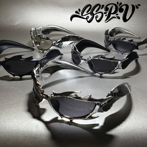 Flame Spike Horn-Rimmed Glasses