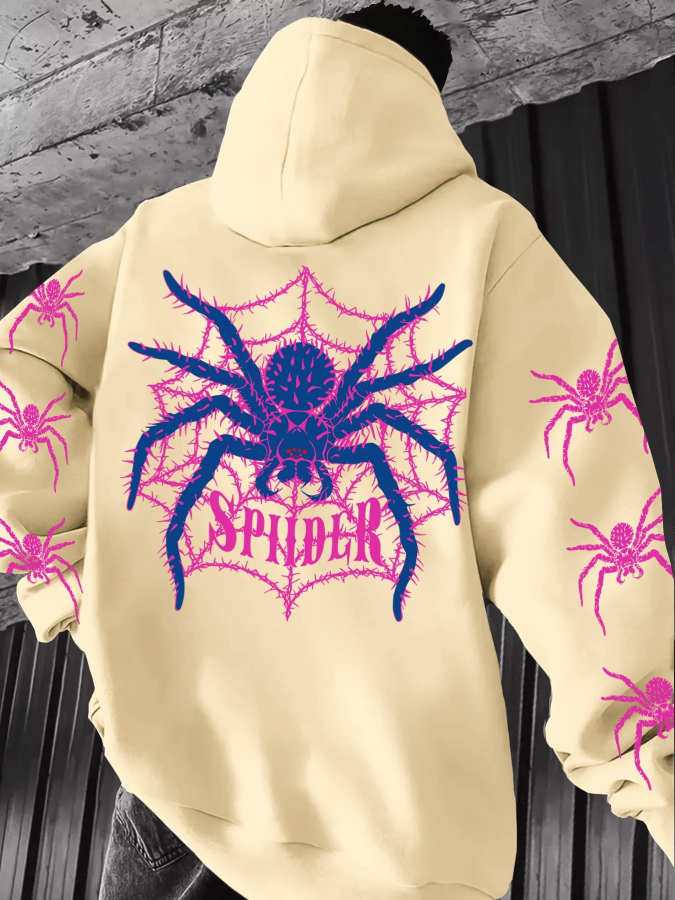 Y2K Spider Print Hoodie