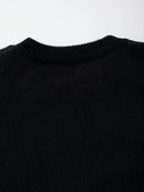 Retro Cross Print Knit Sweater