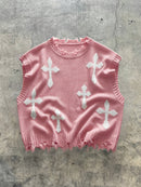 Geometric Knit Sweater Vest