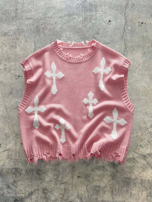 Geometric Knit Sweater Vest