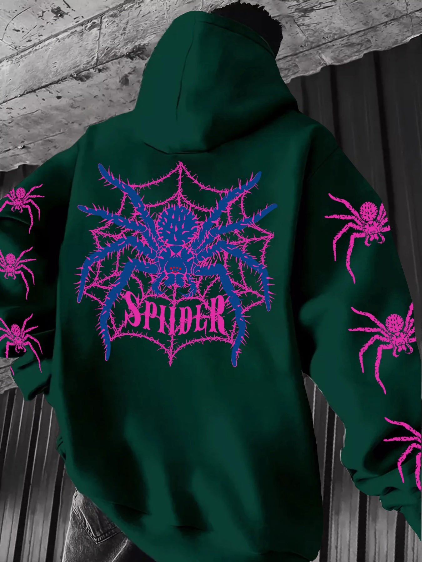 Y2K Spider Print Hoodie