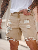 Distressed Denim Bermuda Shorts