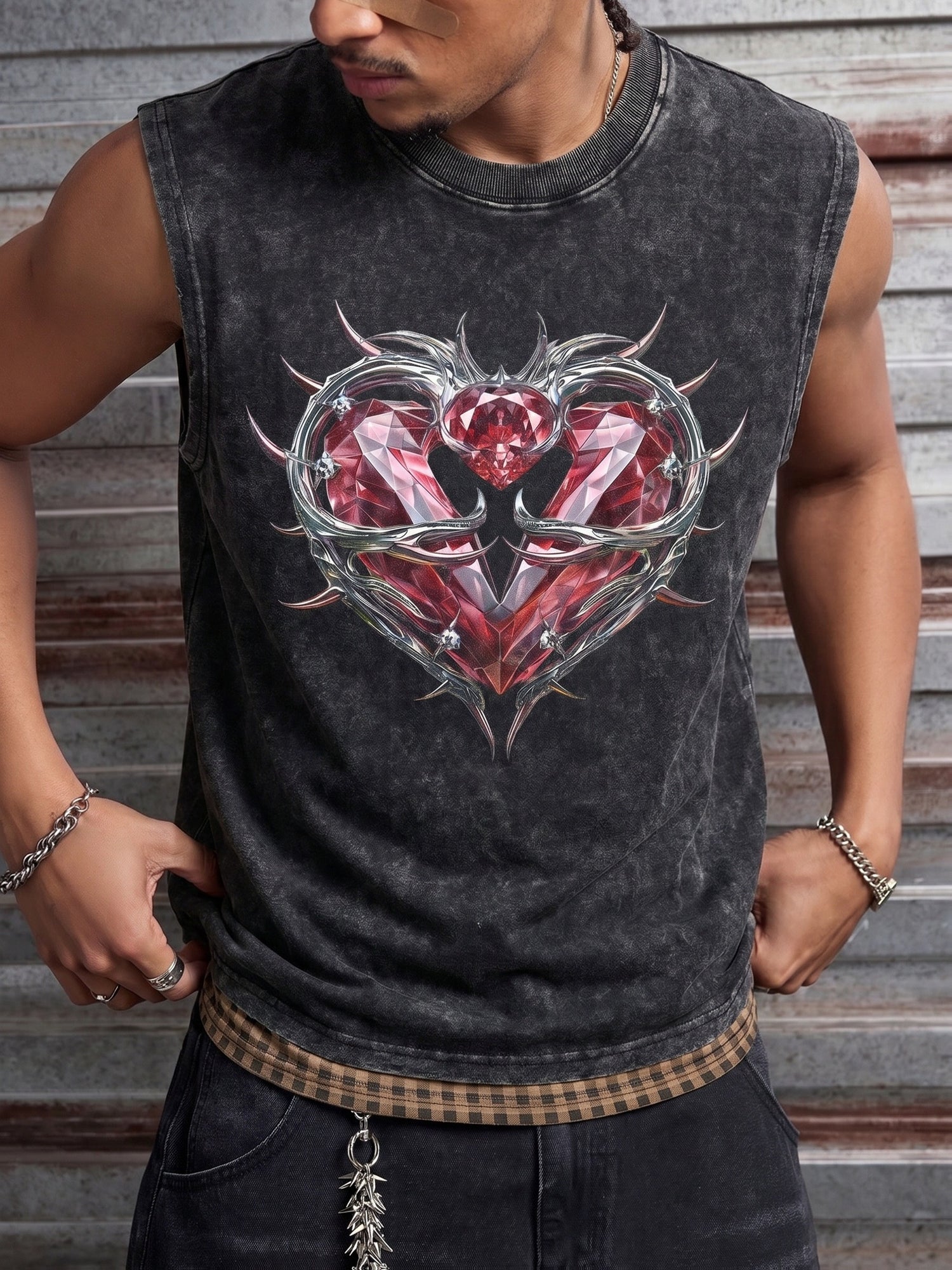 Punk Heart Distressed Tank