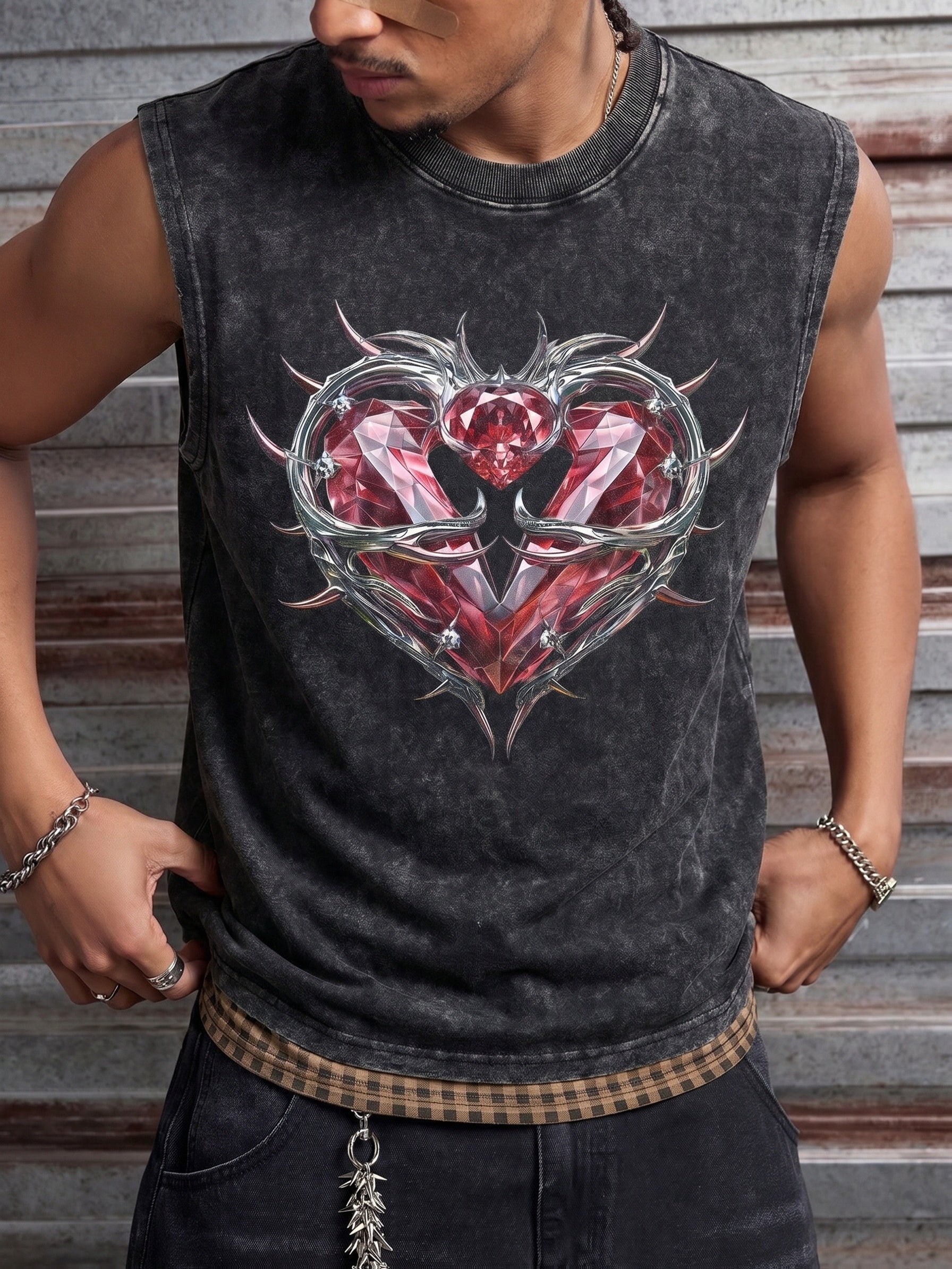Punk Heart Distressed Tank